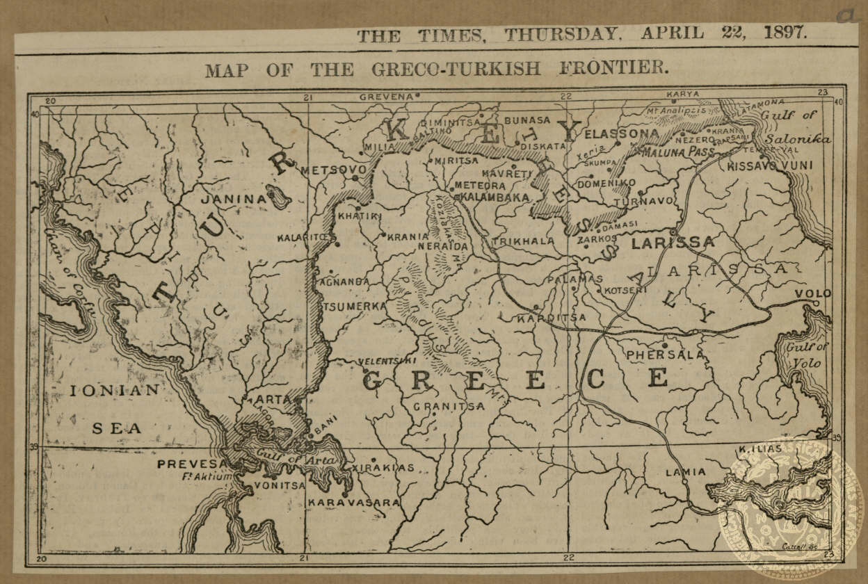 Map of the Greco-Turkish Frontier